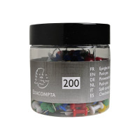 Produktbild för Exacompta - tryckstift - 10 mm huvuddiameter, 7 mm nål - blandade färger - paket med 200