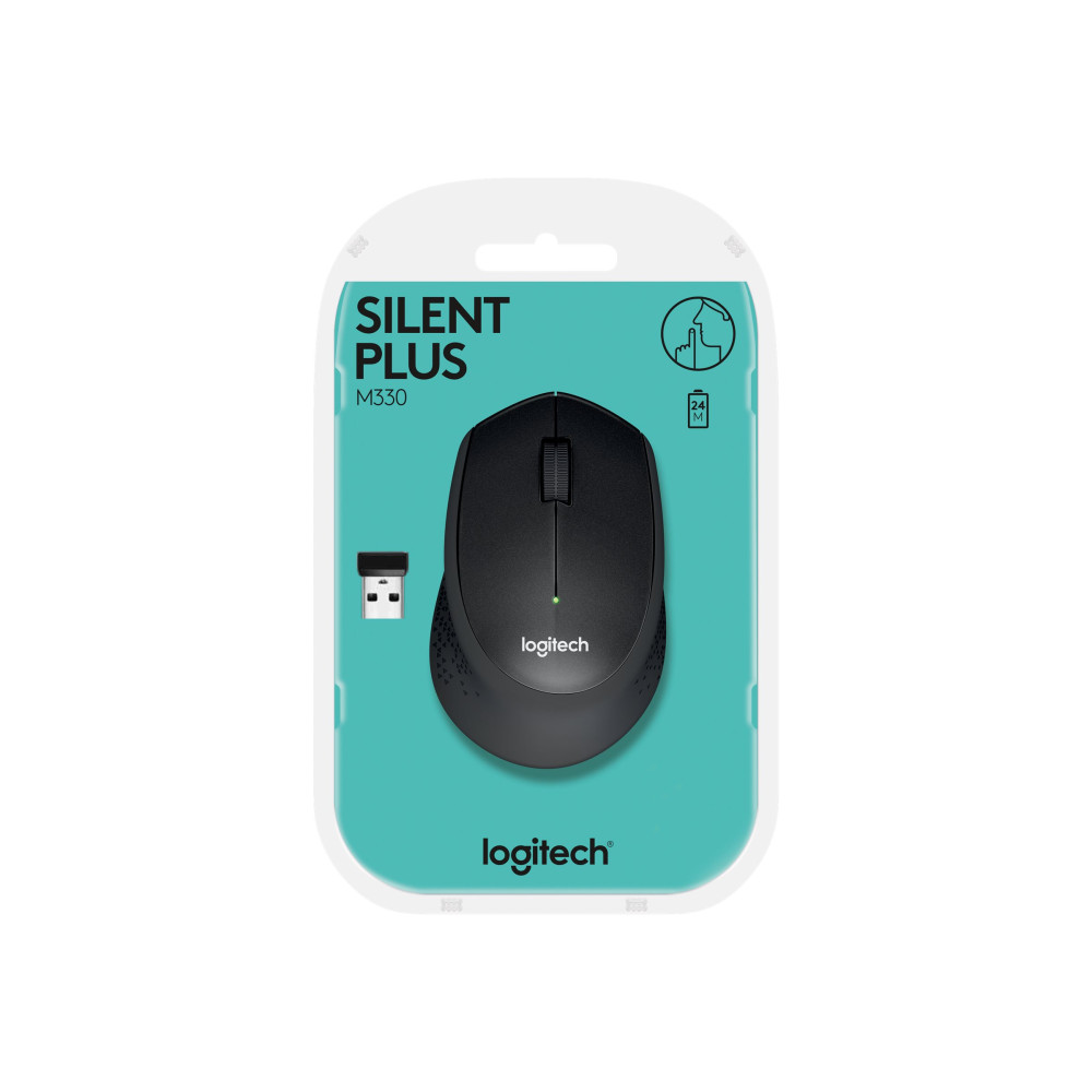 Produktbild för Logitech M330 SILENT PLUS - mus - 2.4 GHz - svart