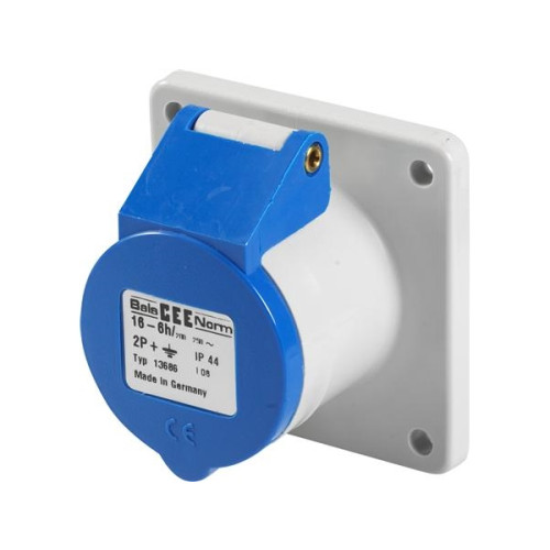 BALS BALS CEE grenuttag infällt H6 230V 16A 3-pol blå rak fläns 7...