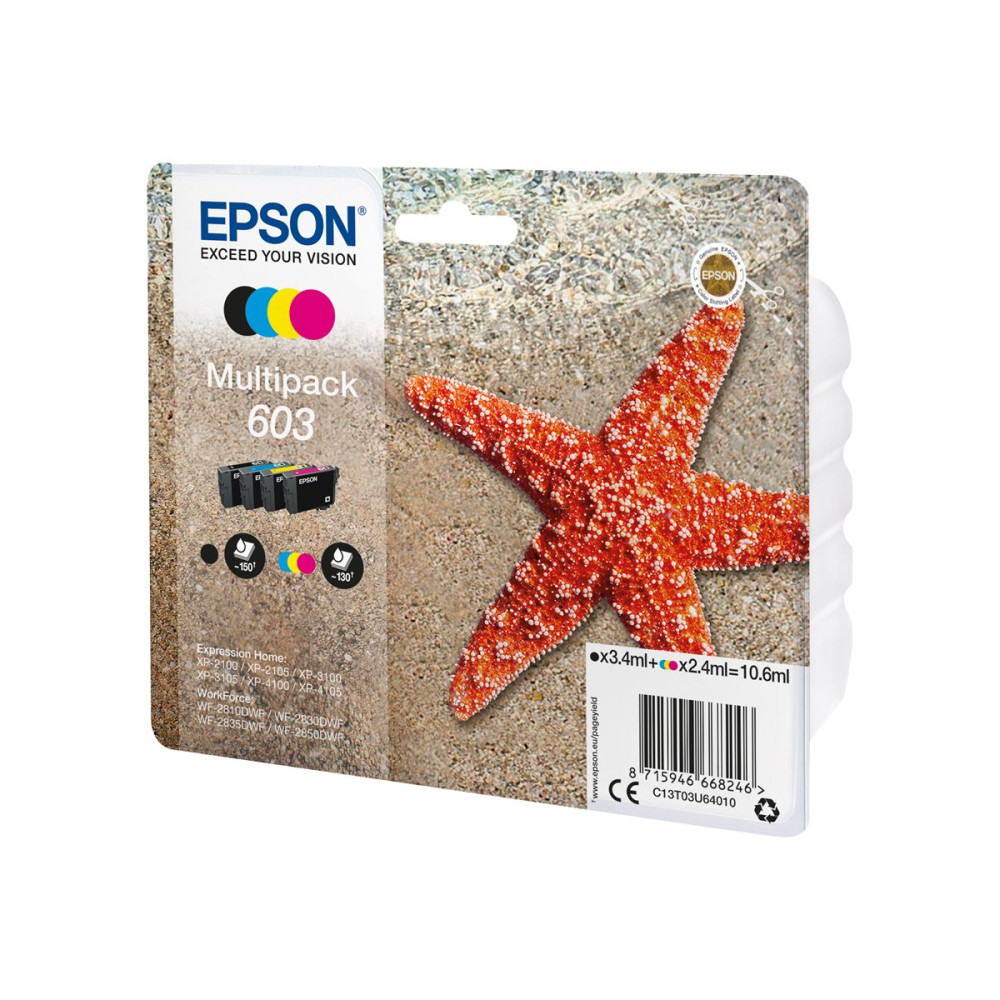 Produktbild för Epson 603 Multipack - 4-pack - svart, gul, cyan, magenta - original - bläckpatron