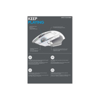 Produktbild för Logitech G G502 X LIGHTSPEED - mus - 2.4 GHz - vit