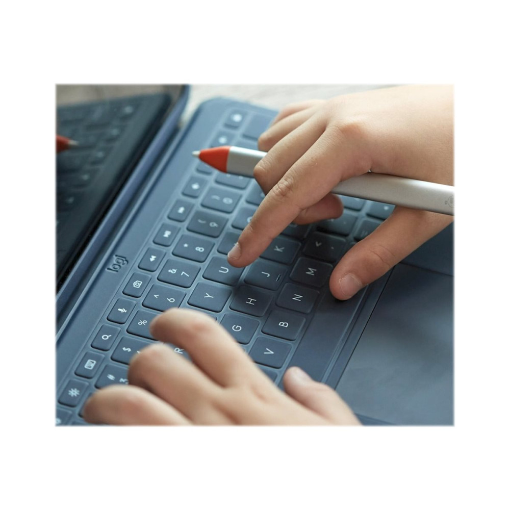 Produktbild för Logitech Rugged Combo 4 - tangentbord och foliefodral - QWERTY - hela norden - klassisk blå Inmatningsenhet