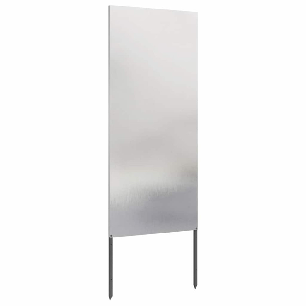 Produktbild för Trädgårds integritetsskärm Silver 50 x 140 cm Rostfritt stål