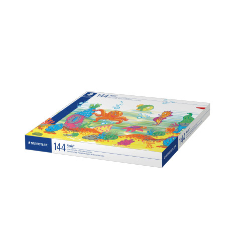 STAEDTLER STAEDTLER Noris 340 - fiberspetspenna - gul, röd, magenta, blekblå, indigoblå, orange, grön, pilgrön, violett, van dyke-brun, grå, svart (paket om 144)