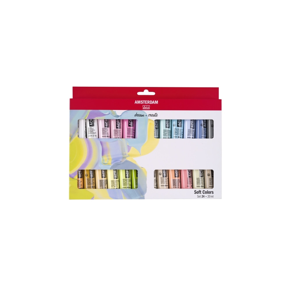 Produktbild för Amsterdam Standard Series acrylic paint soft colors set | 24...