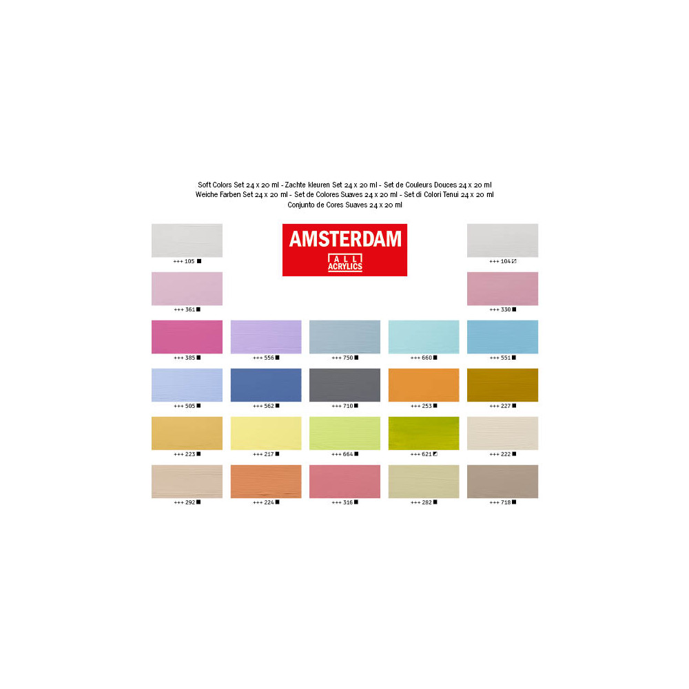 Produktbild för Amsterdam Standard Series acrylic paint soft colors set | 24...