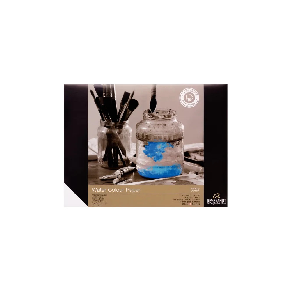 Produktbild för Rembrandt Watercolour paper (100% cotton) | 24 x 32 cm, 300...