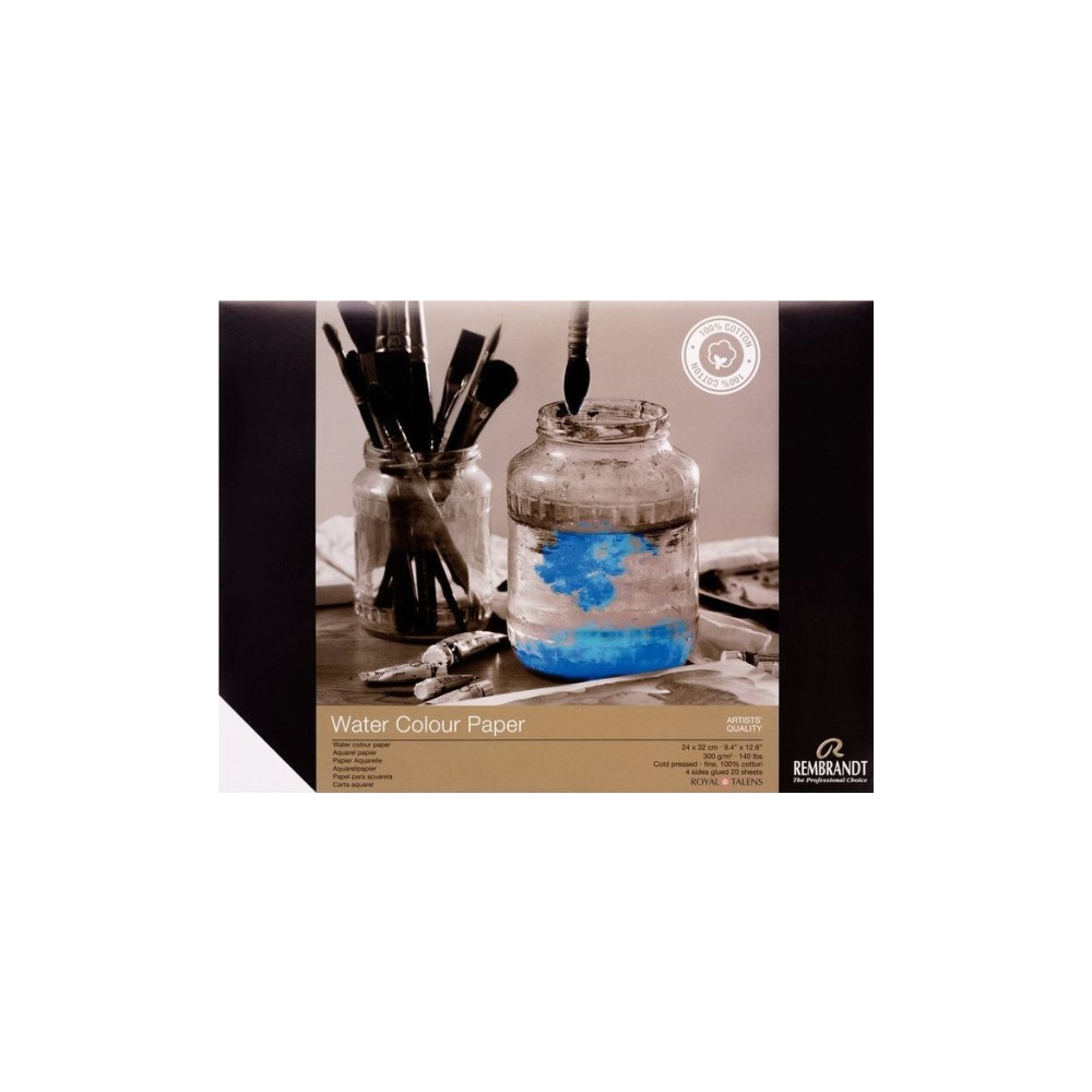 Produktbild för Rembrandt Watercolour paper (100% cotton) | 24 x 32 cm, 300...