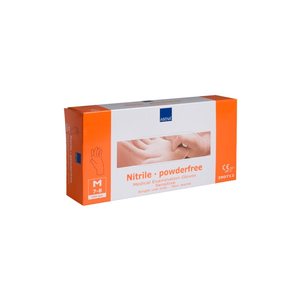 Produktbild för Abena - handskar - medium - nitrilgummi - orange (paket om 100)