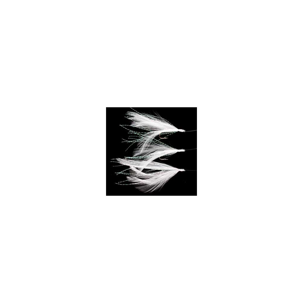 Produktbild för R.T. Rig4 Mackerel Feathers White/Flashabou 3 #2 Silver Hook