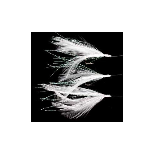 Ron Thompson R.T. Rig4 Mackerel Feathers White/Flashabou 3 #2 Silver Hook
