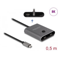 Produktbild för Delock Switch 2 to 1 - hubb - bi-directional, 8K, 10 Gbps - 2 portar