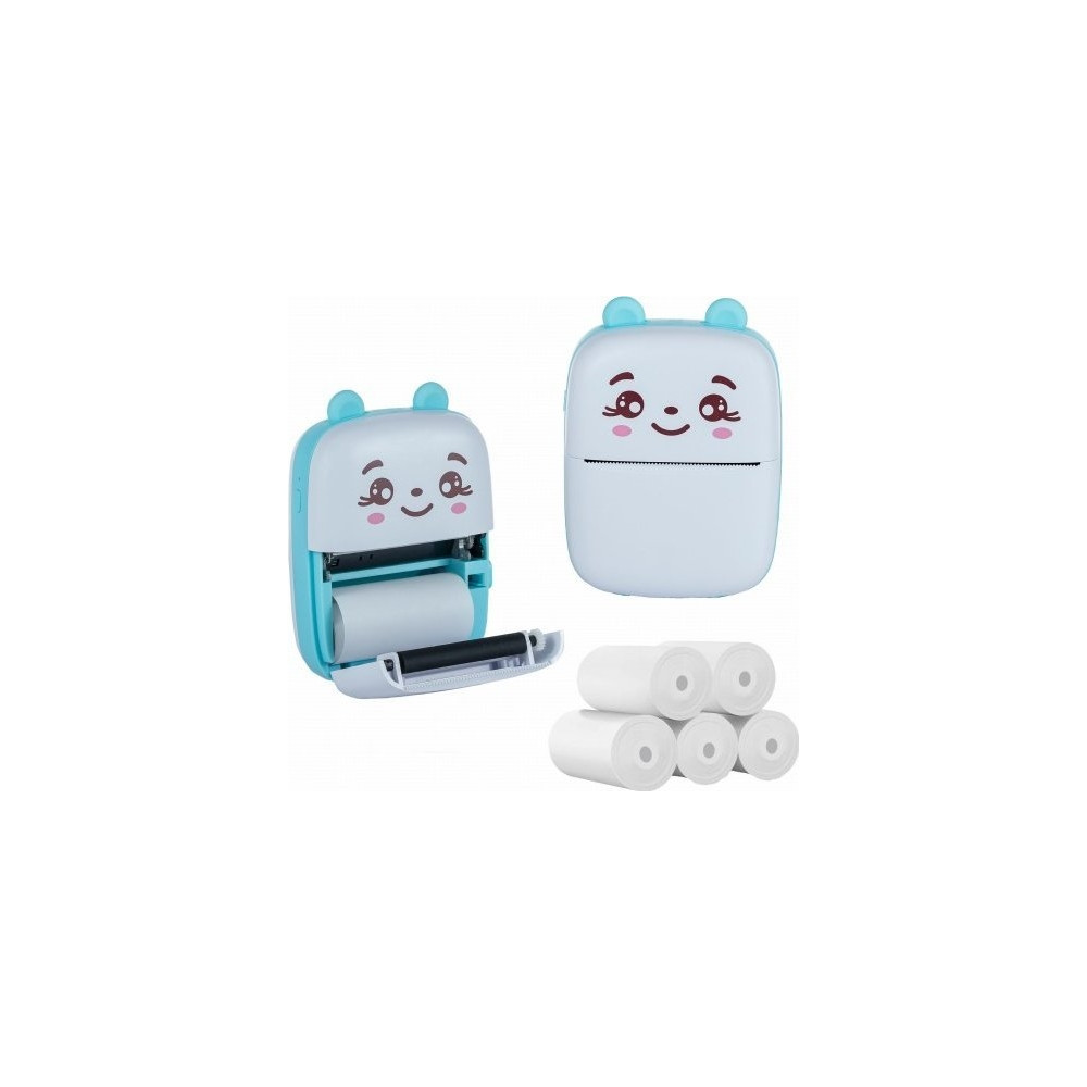 Produktbild för Extralink Set | Thermal printer EPP-002 Blue + Plain thermal...