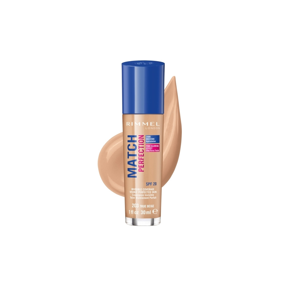 Produktbild för Rimmel London Match Perfection 24HR SPF20 foundation 203 Tru...