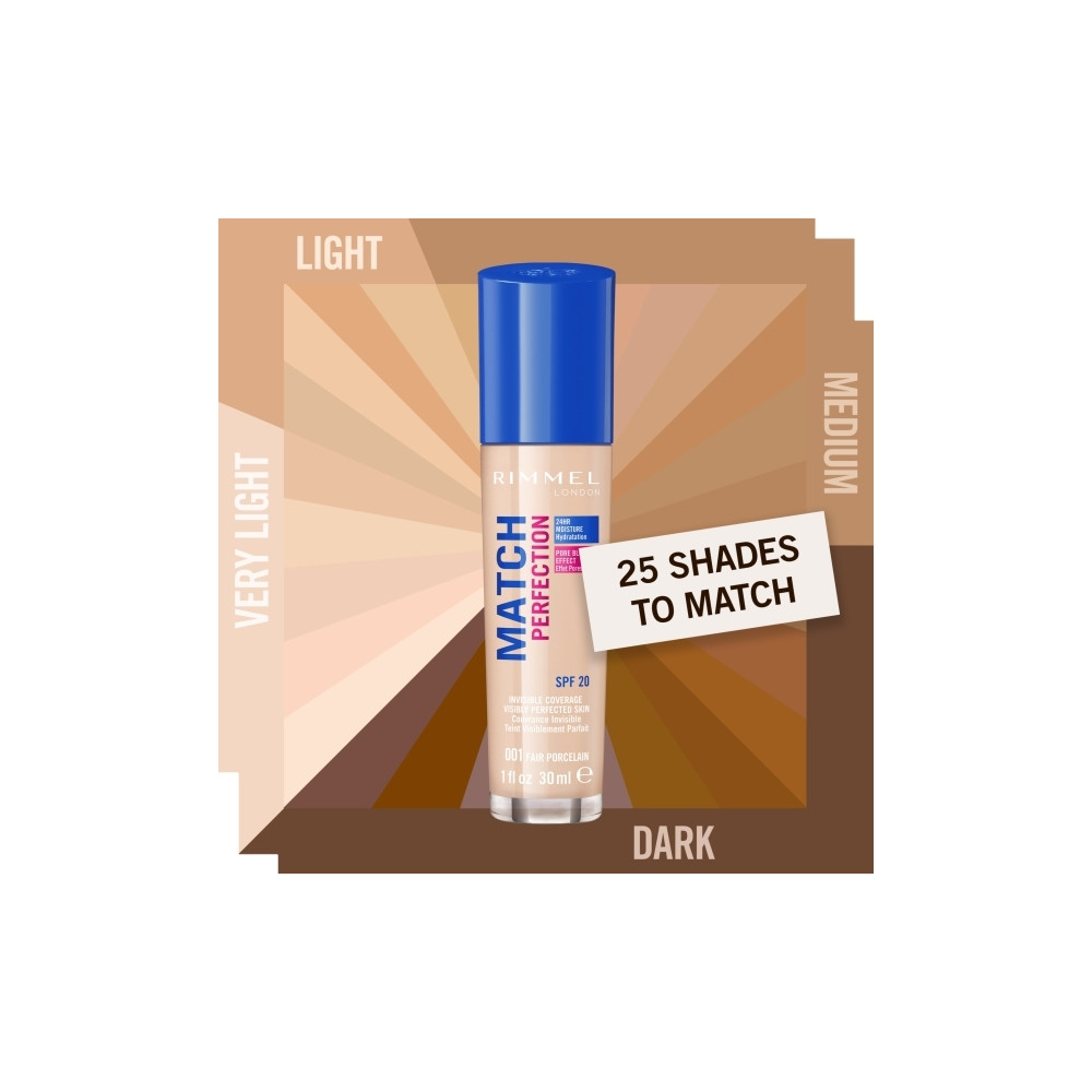 Produktbild för Rimmel London Match Perfection 24HR SPF20 foundation 203 Tru...