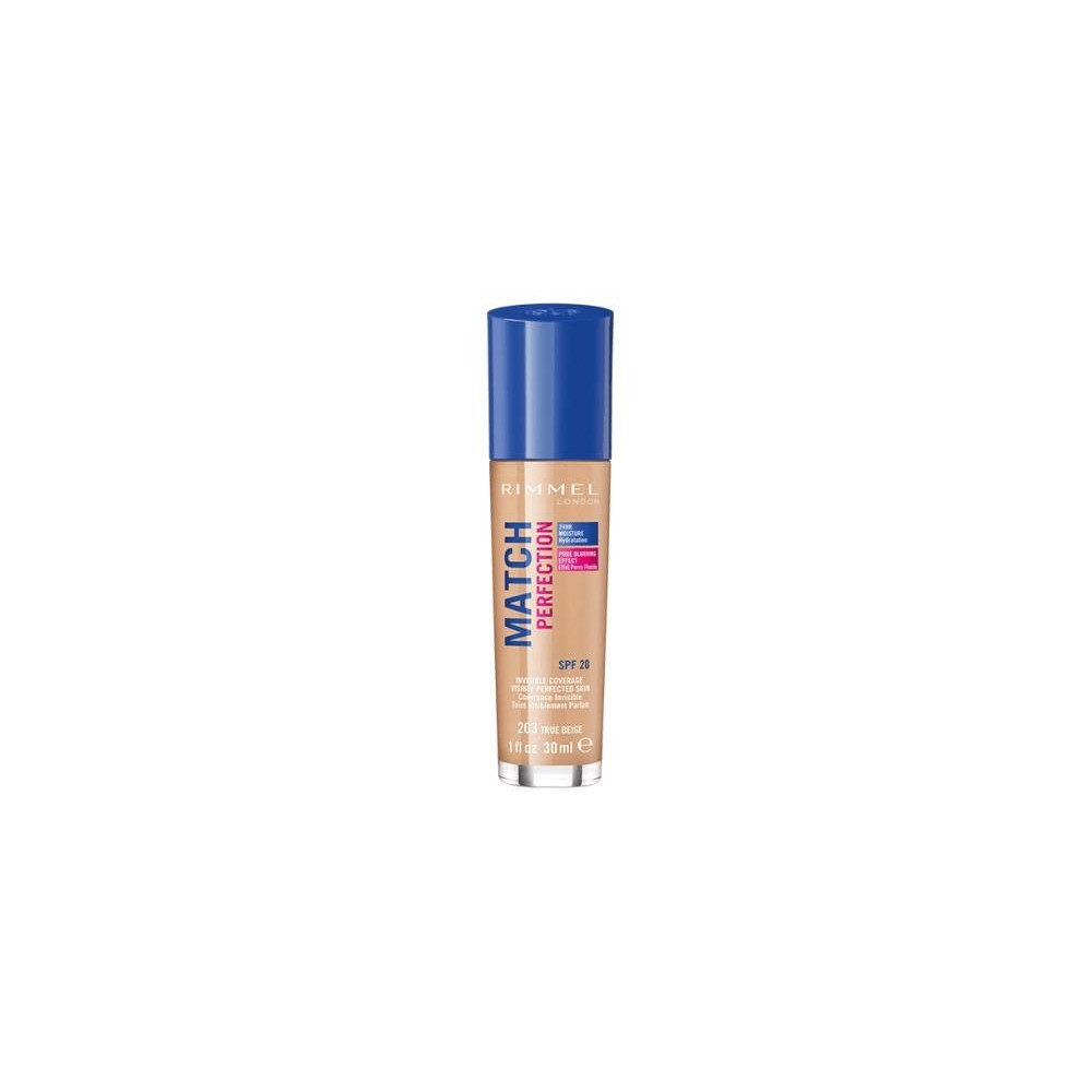 Produktbild för Rimmel London Match Perfection 24HR SPF20 foundation 203 Tru...