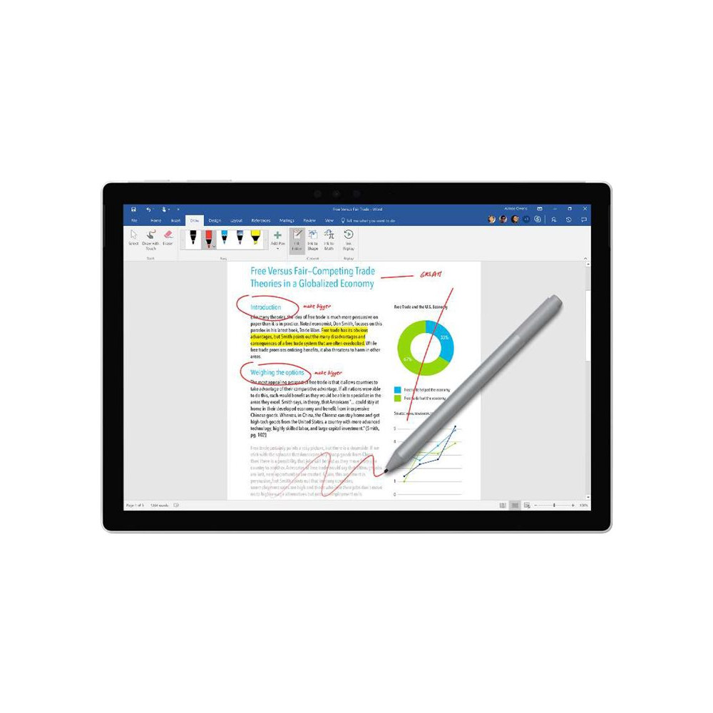 Produktbild för Microsoft Surface Pen M1776 - aktiv penna - Bluetooth 4.0 - platina