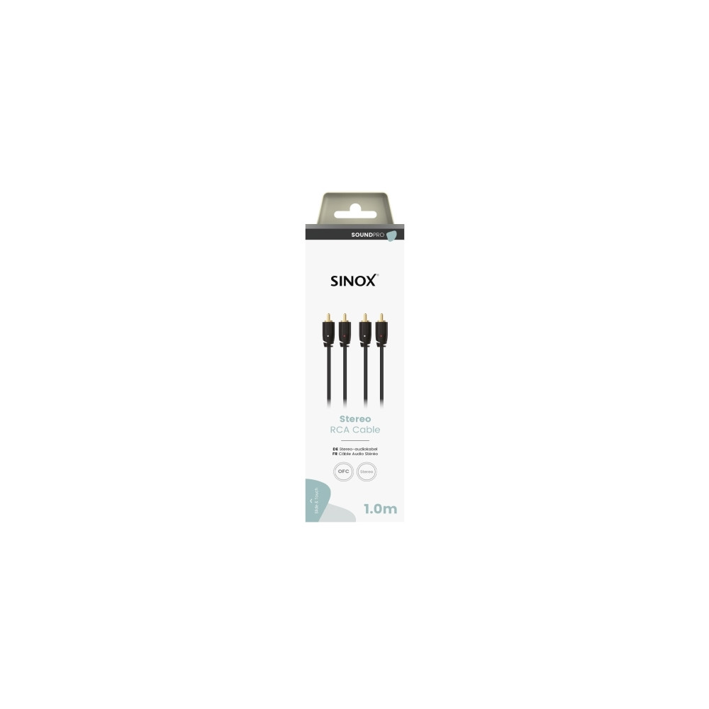 Produktbild för Sinox SXA04201, 2 x RCA, hankontakt, 2 x RCA, hankontakt, 1...
