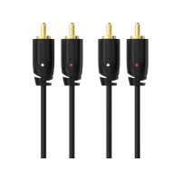 Produktbild för Sinox SXA04201, 2 x RCA, hankontakt, 2 x RCA, hankontakt, 1...