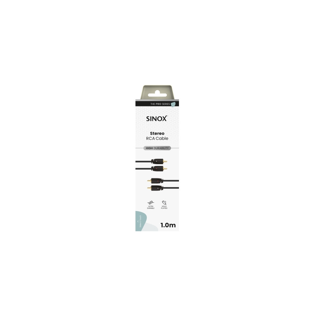 Produktbild för Sinox SXA04201, 2 x RCA, hankontakt, 2 x RCA, hankontakt, 1...