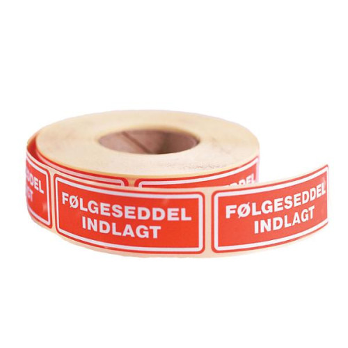 BNTOFFICE Etiketter "Følgeseddel Indlagt" 24x64,6 mm selvklæbende
