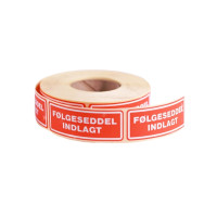 Produktbild för Etiketter "Følgeseddel Indlagt" 24x64,6 mm selvklæbende