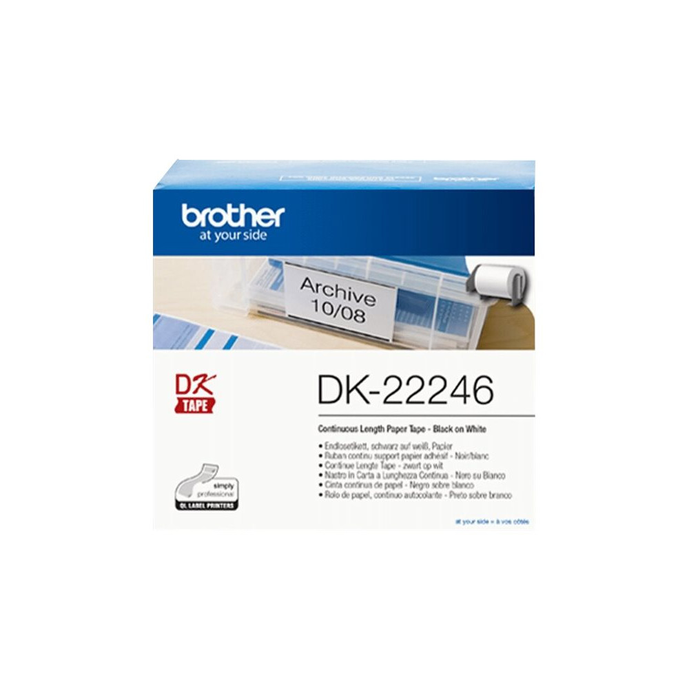 Produktbild för Brother DK-22246 - löpande etiketter - 1 rulle (rullar) - Rulle (10,3 cm x 30,48 m)