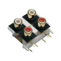 Produktbild för TRU COMPONENTS Cinch-kontakt för vertikal infällning, poler:...