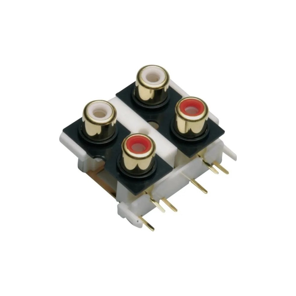 Produktbild för TRU COMPONENTS Cinch-kontakt för vertikal infällning, poler:...