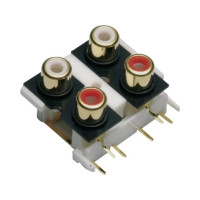 Produktbild för TRU COMPONENTS Cinch-kontakt för vertikal infällning, poler:...