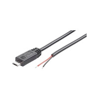 Produktbild för Konfektionerad Micro USB-B kontakt med öppen kabelände 15824...
