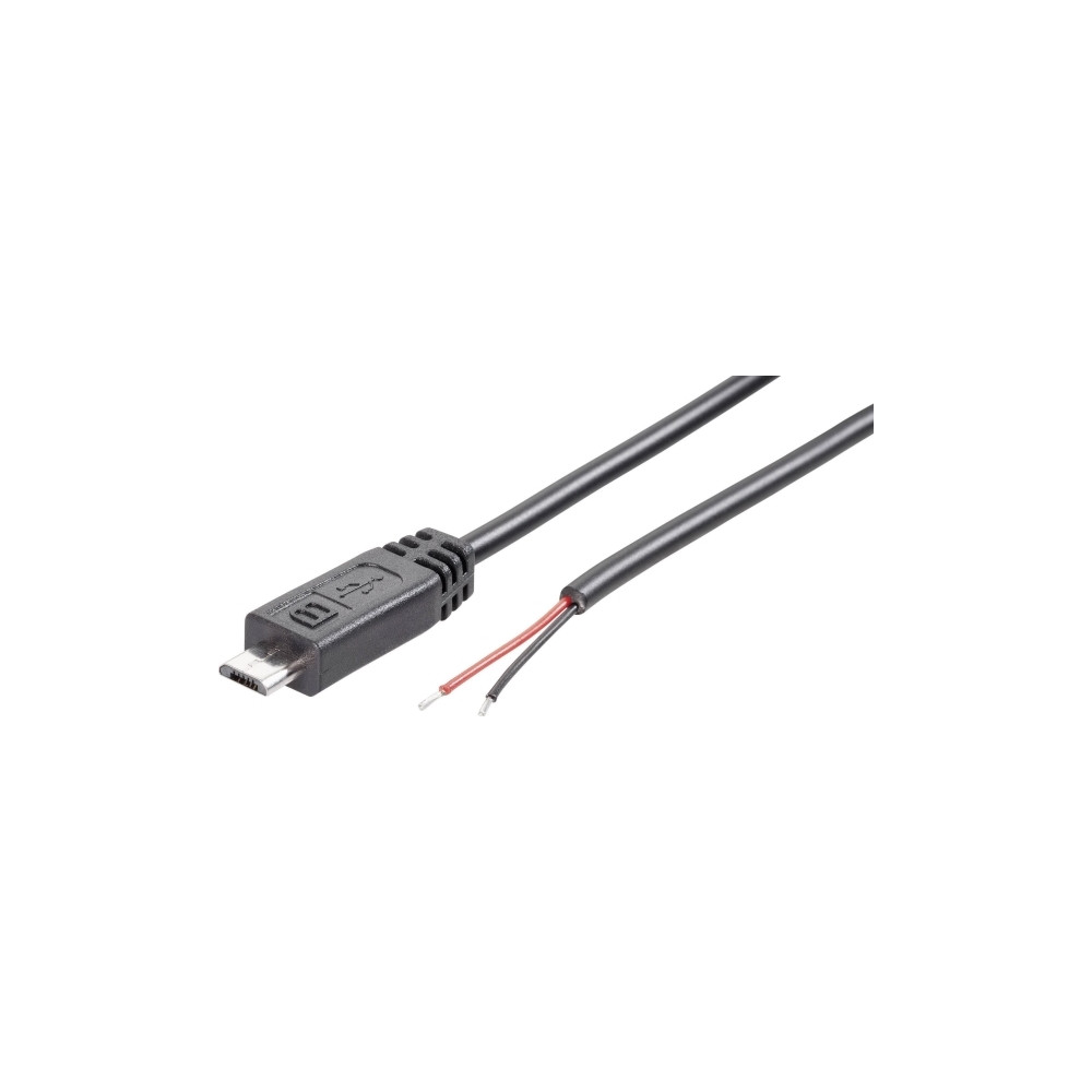 Produktbild för Konfektionerad Micro USB-B kontakt med öppen kabelände 15824...