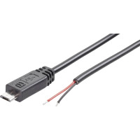 Produktbild för Konfektionerad Micro USB-B kontakt med öppen kabelände 15824...