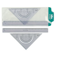 Produktbild för Linex 2602, Linjal, Triangel, 2 styck, Transparent, 45°, Hän...