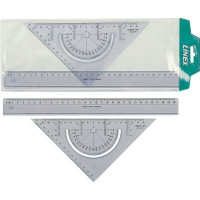 Produktbild för Linex 2602, Linjal, Triangel, 2 styck, Transparent, 45°, Hän...