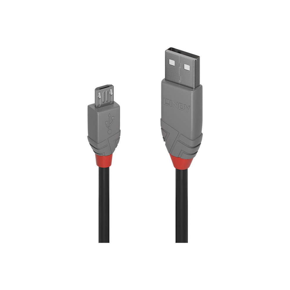Produktbild för Lindy Anthra Line - USB-kabel - USB till mikro-USB typ B - 5 m