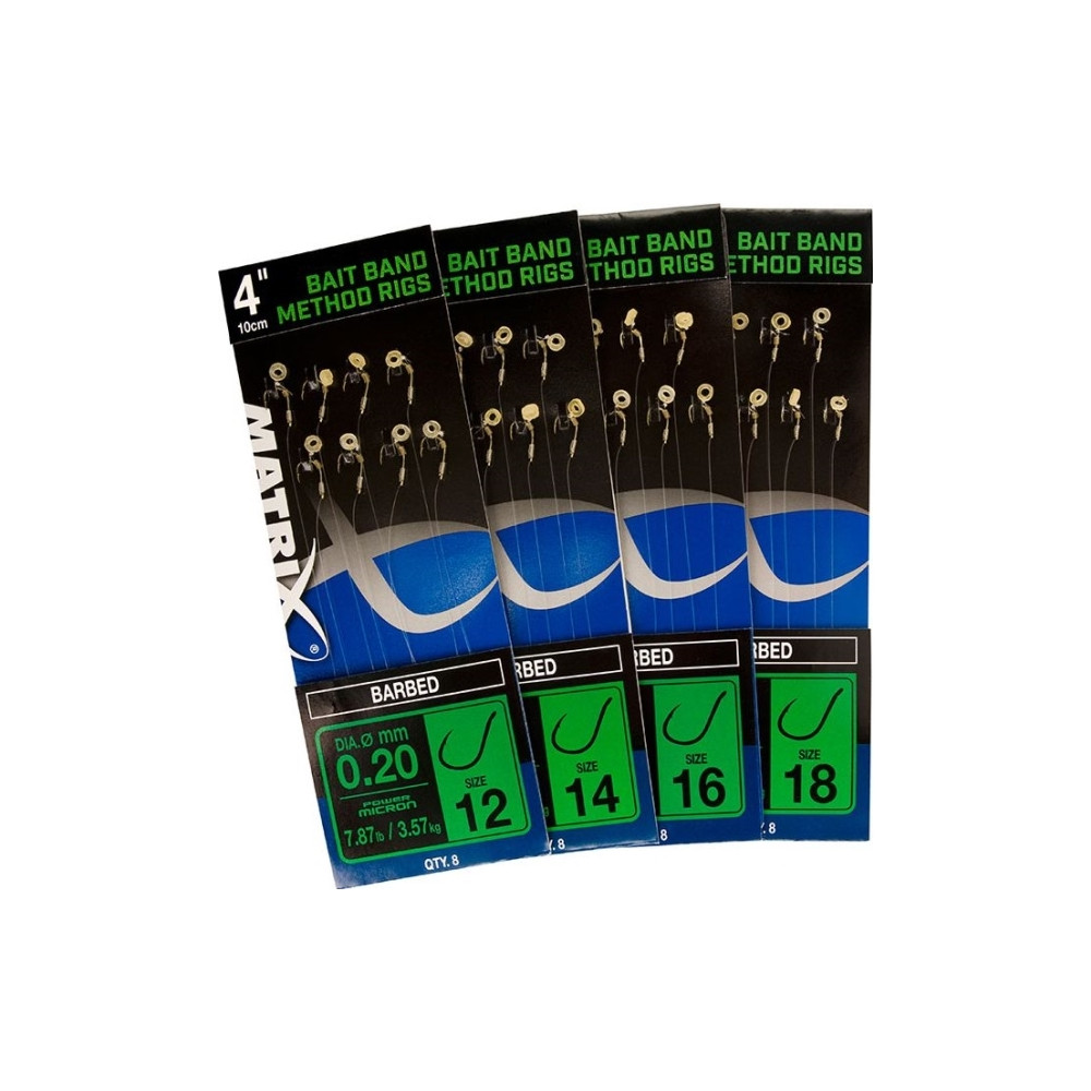 Produktbild för Fox Matrix 4 "Feeder rigger method rigs size 12 barbed x 8 b...