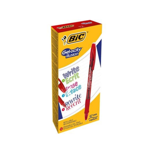 BIC BIC Gel-ocity illusion, Gelpenna med kork, Röd, Röd, Ambidex...
