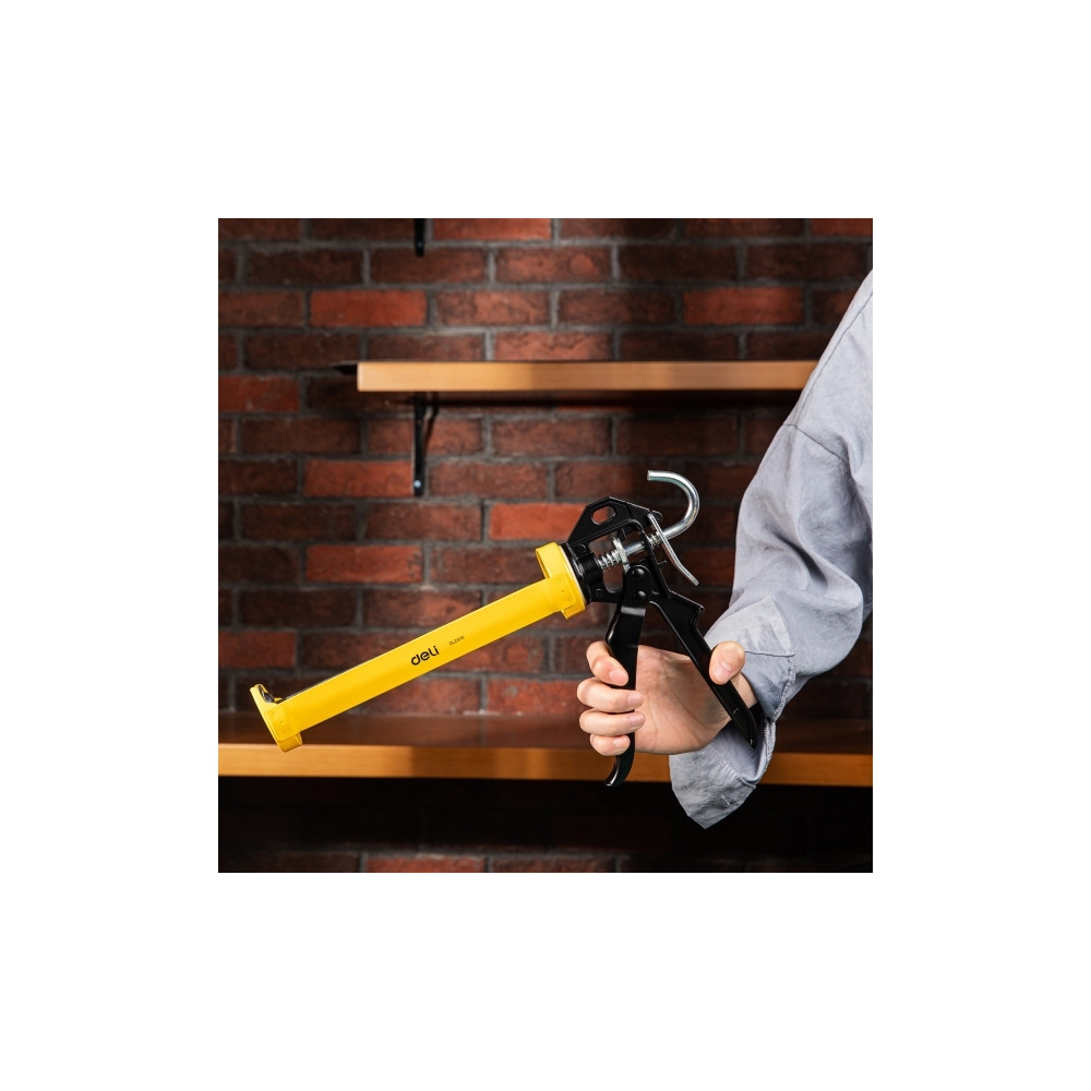 Produktbild för Deli Tools EDL2370, Pneumatisk tätningspistol, Svart, Gul, G...
