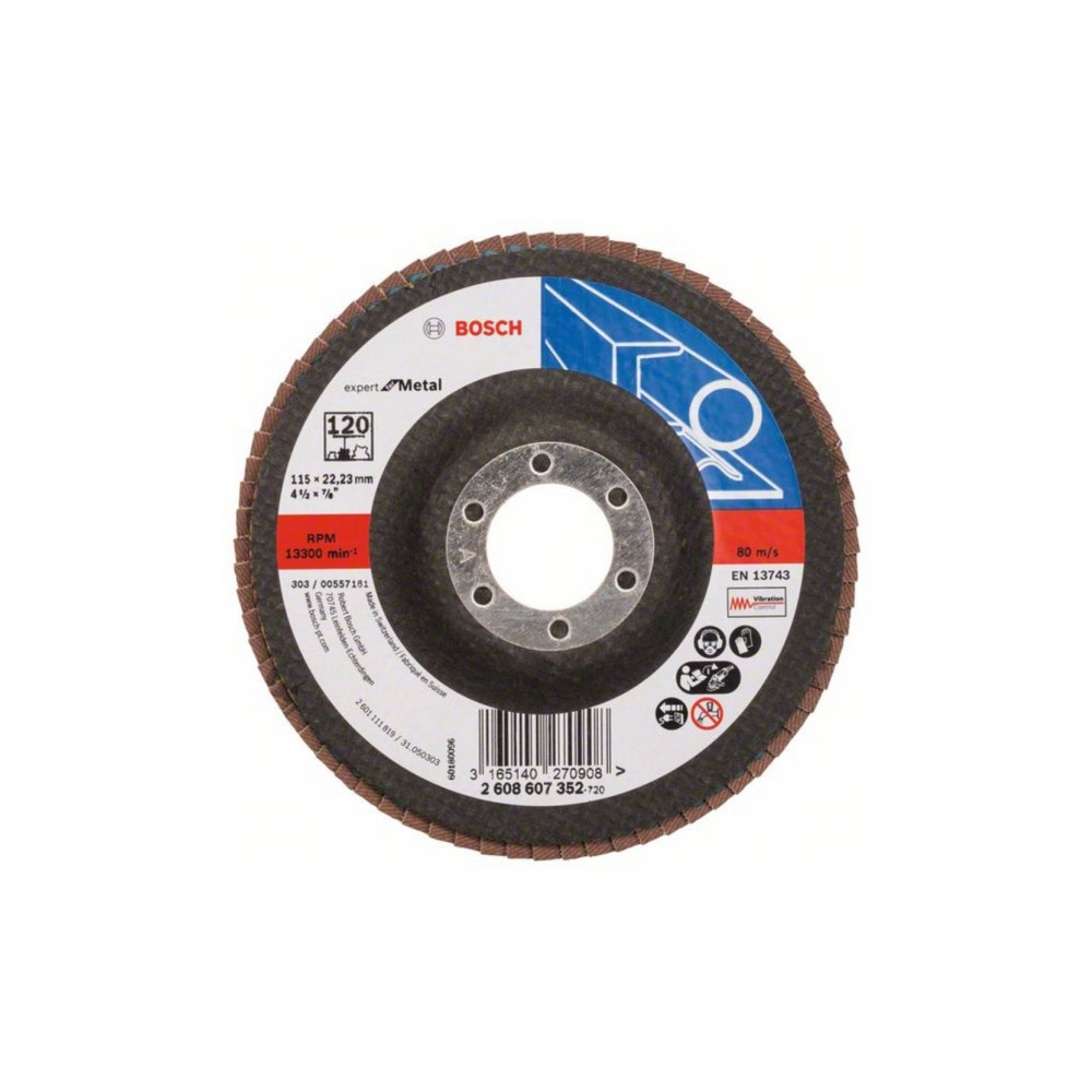 Produktbild för Bosch tillbehör 2608607352 lamellslipskiva 115 mm korn 120 s...