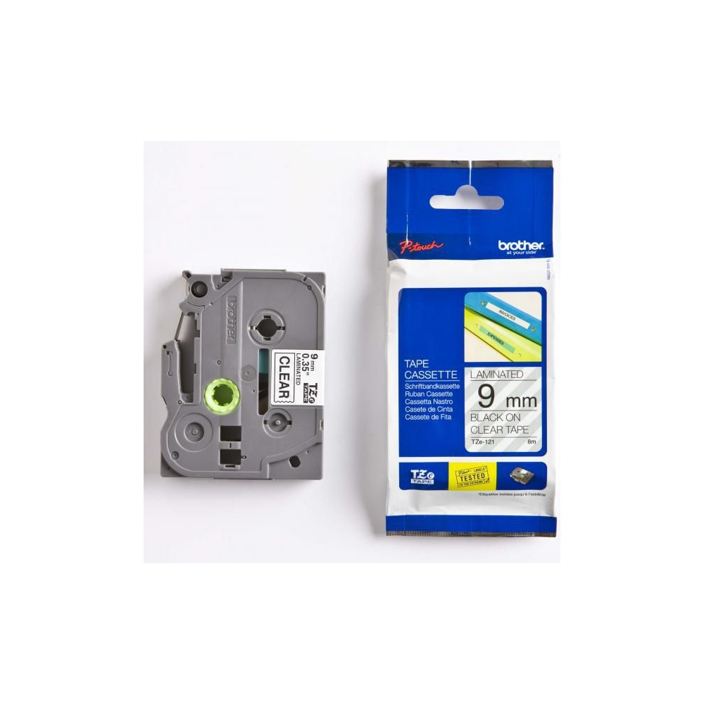 Produktbild för Brother TZe-121 - bandlaminat - 1 kassett(er) - Rulle (0,9 cm x 8 m)