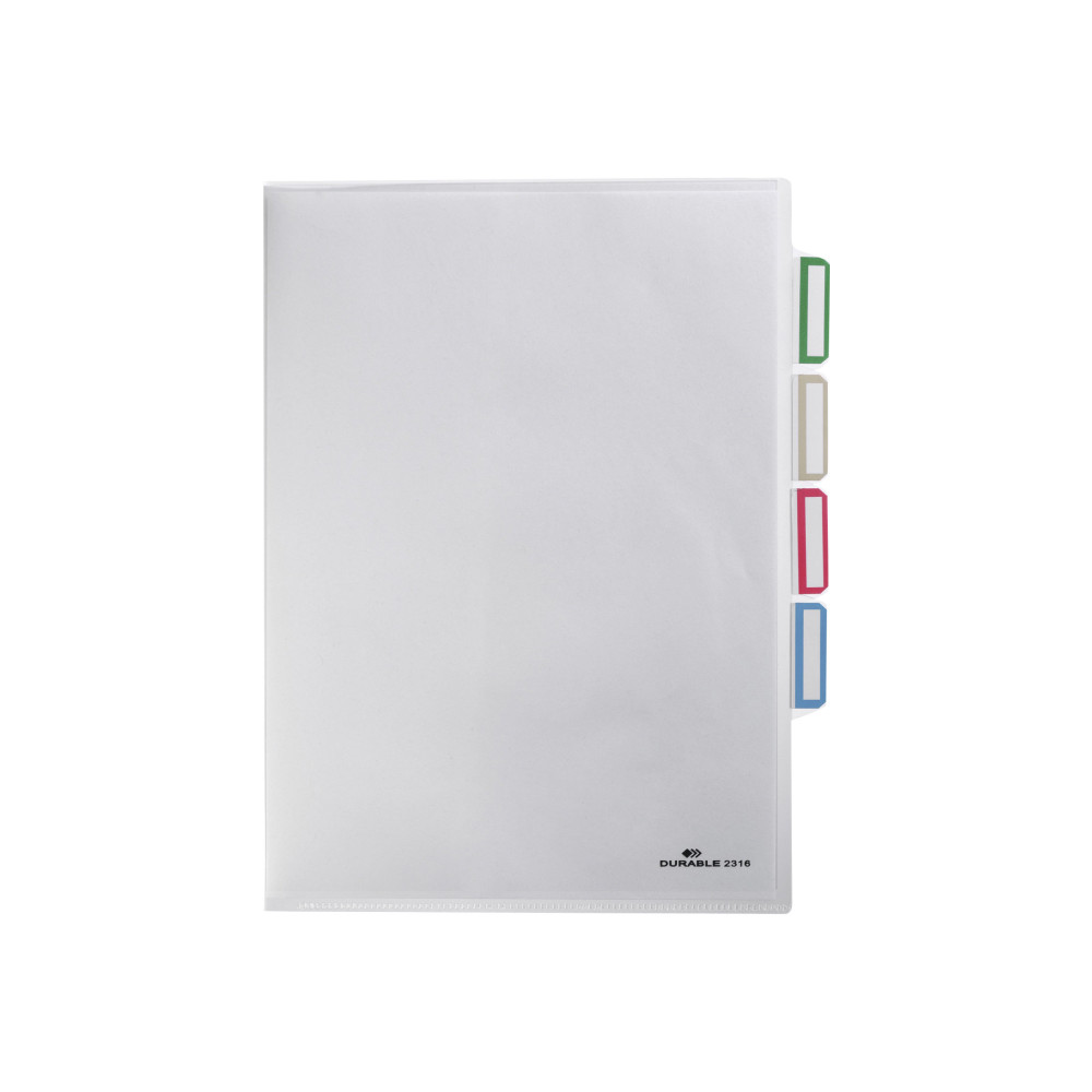 Produktbild för DURABLE - klassifikationsmapp - för A4 - tabbad - transparent (paket om 5)