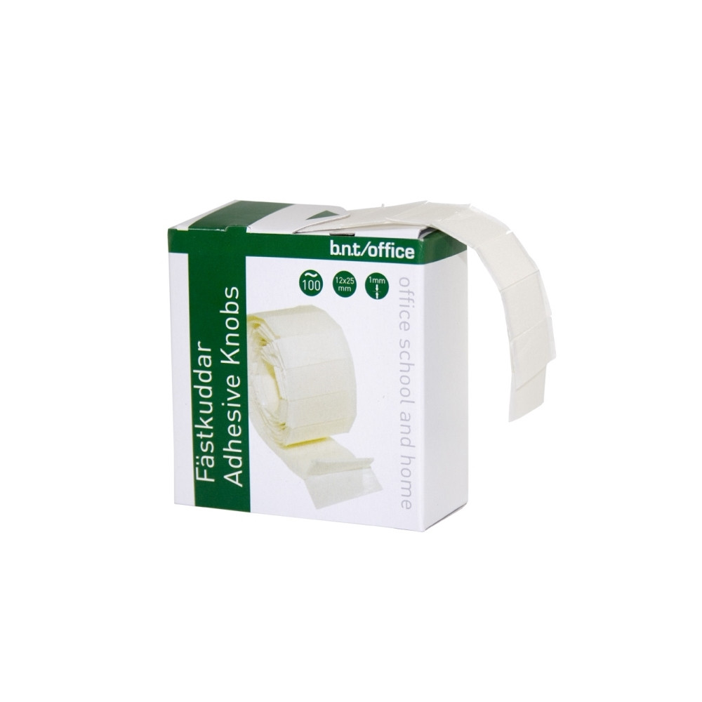Produktbild för Klæbepuder BNT hvide 25x12x1 mm i praktisk dispenser