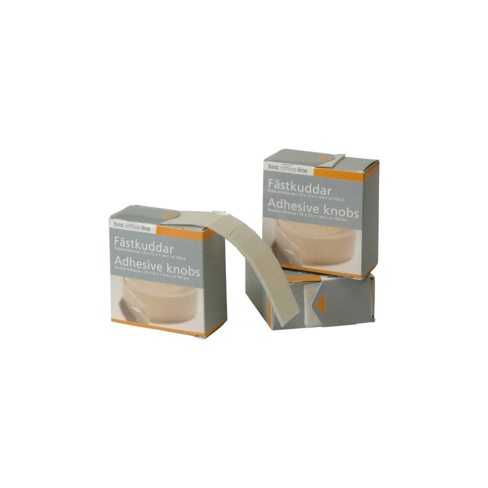 Produktbild för Klæbepuder BNT hvide 25x12x1 mm i praktisk dispenser