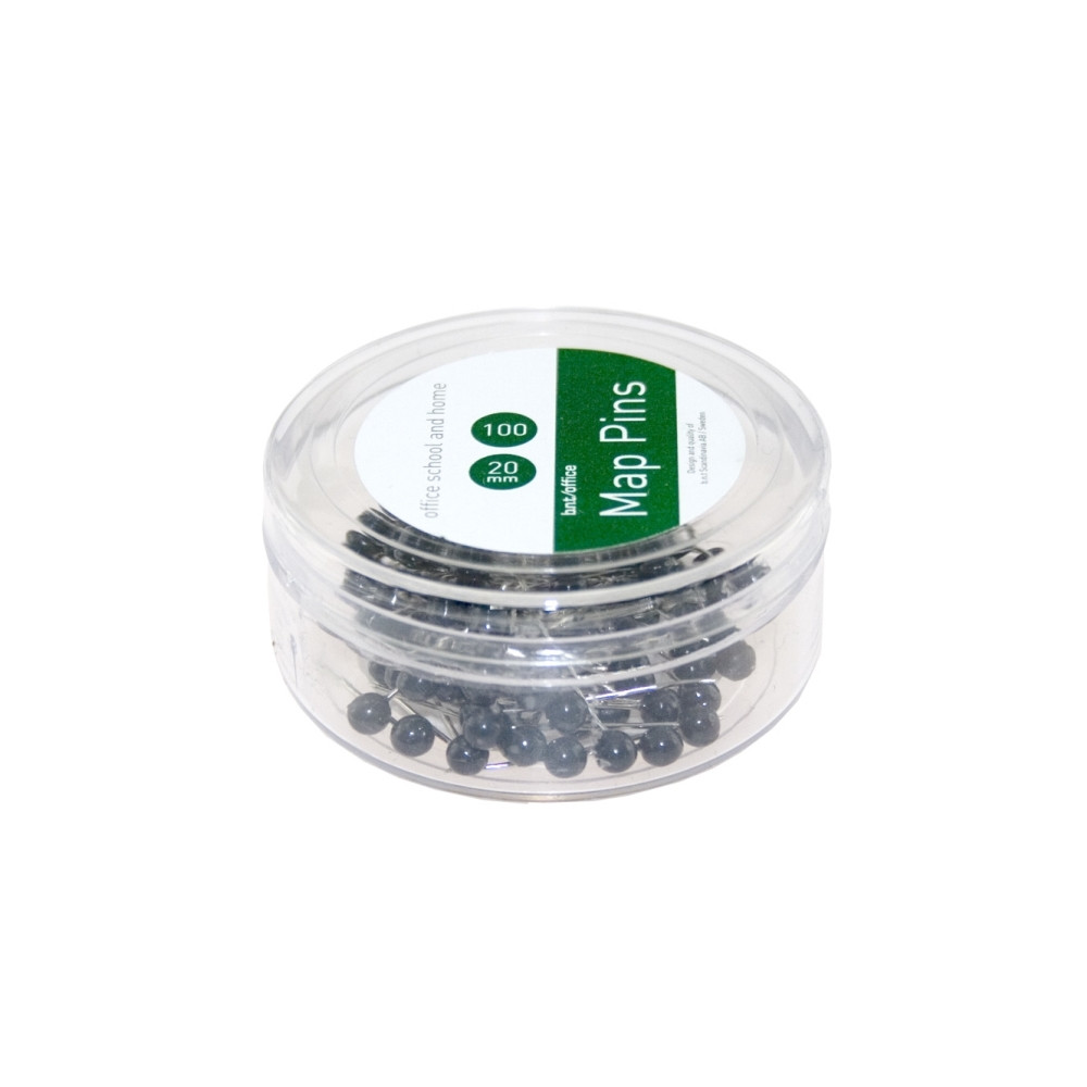 Produktbild för Kortnålar 4mmx20mm svart 100 st/pack