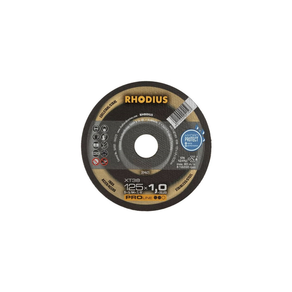 Produktbild för Rhodius XT38 205701 Skärskiva rak 180 mm 22,23 mm 1 st Rostf...