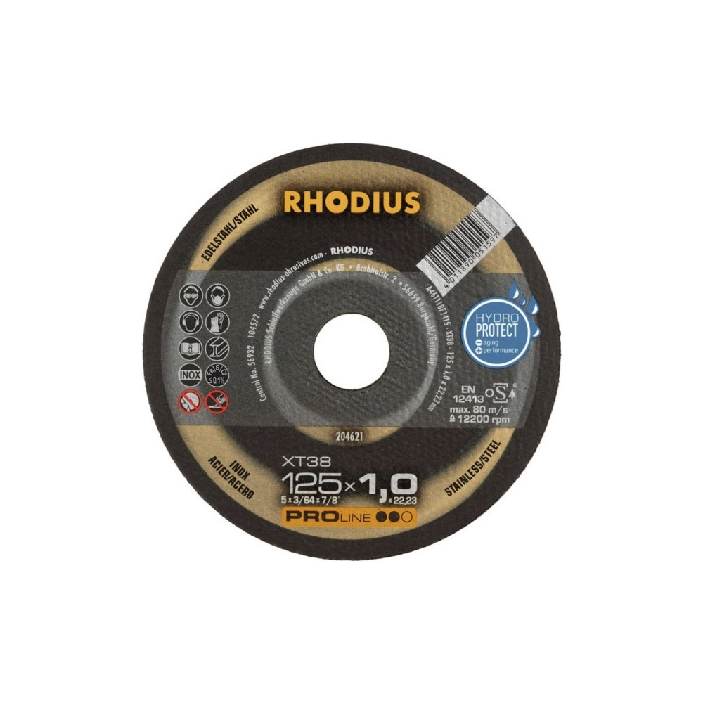 Produktbild för Rhodius XT38 205701 Skärskiva rak 180 mm 22,23 mm 1 st Rostf...