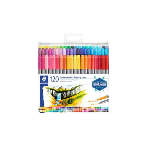 STAEDTLER STAEDTLER - fiberspetspenna med två spetsar - blandfärger (paket om 120)