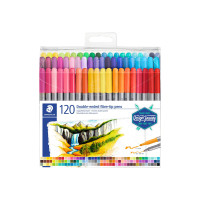 Produktbild för STAEDTLER - fiberspetspenna med två spetsar - blandfärger (paket om 120)