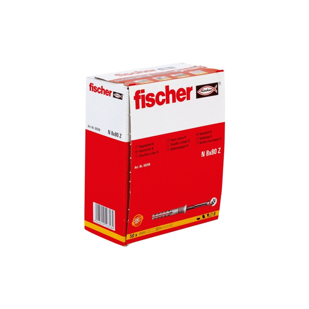 Produktbild för Fischer 050358, Nylon, Vit, Stjärnskruvmejsel, PZ3, 8 cm, 8...